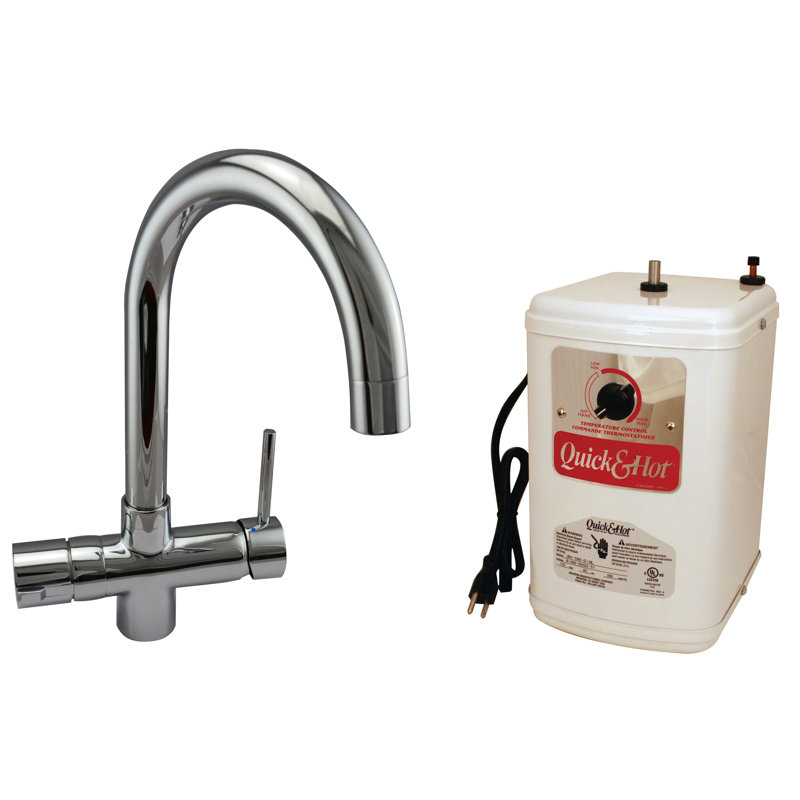 14" Contemporary 1-Handle Hot and Cold Water Dispenser Faucet with Heating Tank