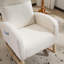 Chaise berçante d'appoint moderne avec pieds en bois massif, fauteuil de chambre de bébé rembourré, fauteuil confortable avec poche latérale, dossier haut pour le salon-576779016