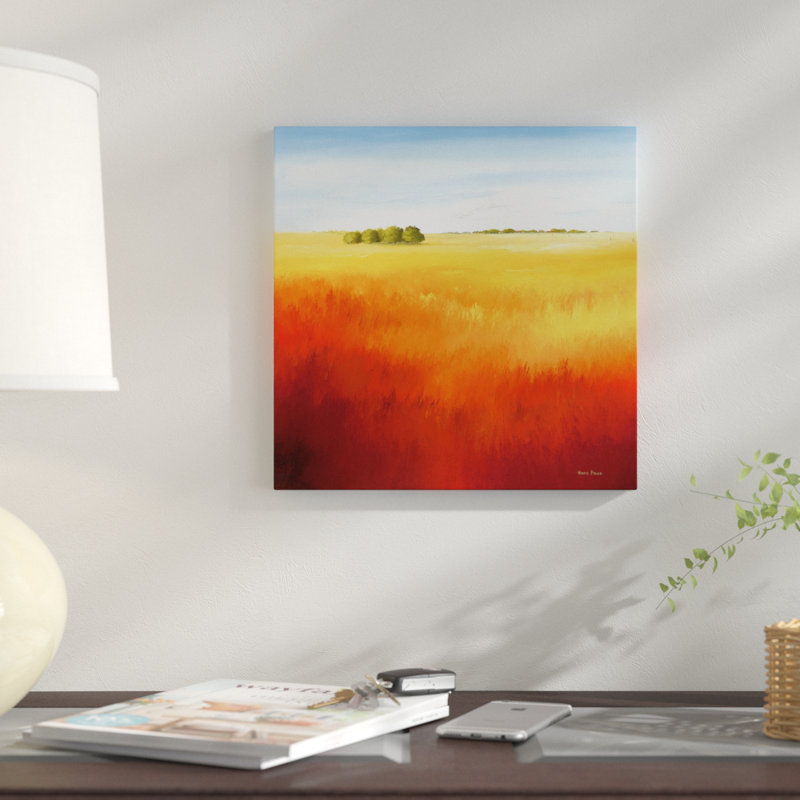 « red field ii », impression sur toile, H 12 po x l 12 po x P 1,5 po, Pas de tapis, Toile tendue