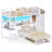 88.2 x 72.8 x 42'' L-Shape Twin Over Twin Bunk Bed with Desk & Hall Tree-643917699