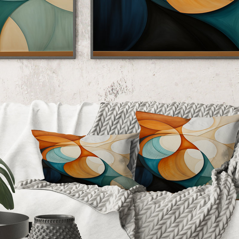Coussin décoratif orange Mid Century Organic Harmony I - Abstract Midcentury