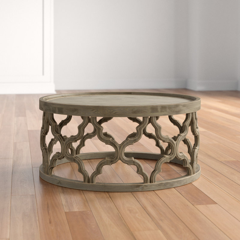 Bloomberg Solid Wood Frame Coffee Table, Grey/Brown/Blue