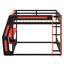 Lit superposé double avec bureau RVB surdimensionné monté sur le côté, lit superposé en bois avec ports de charge, cadre de jeu pour les adolescents-825949121