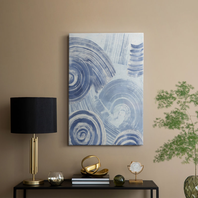 Blue Nautilus Patterns I -Gallery Wrapped Cavas, 18" H x 12" W