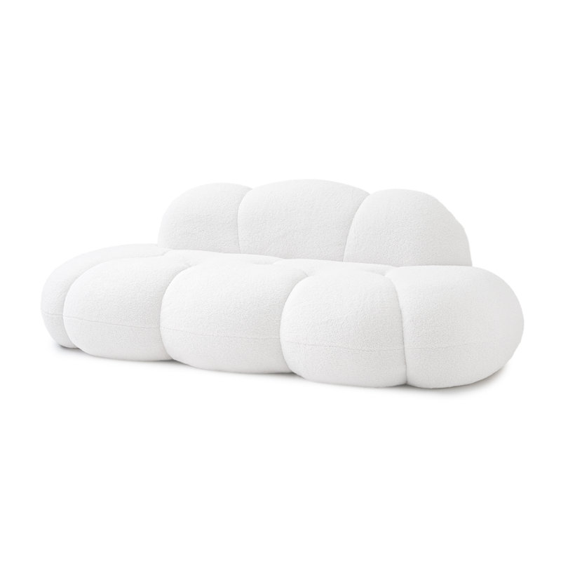Canapé en polaire Sherpa Bubble Curve, Blanc