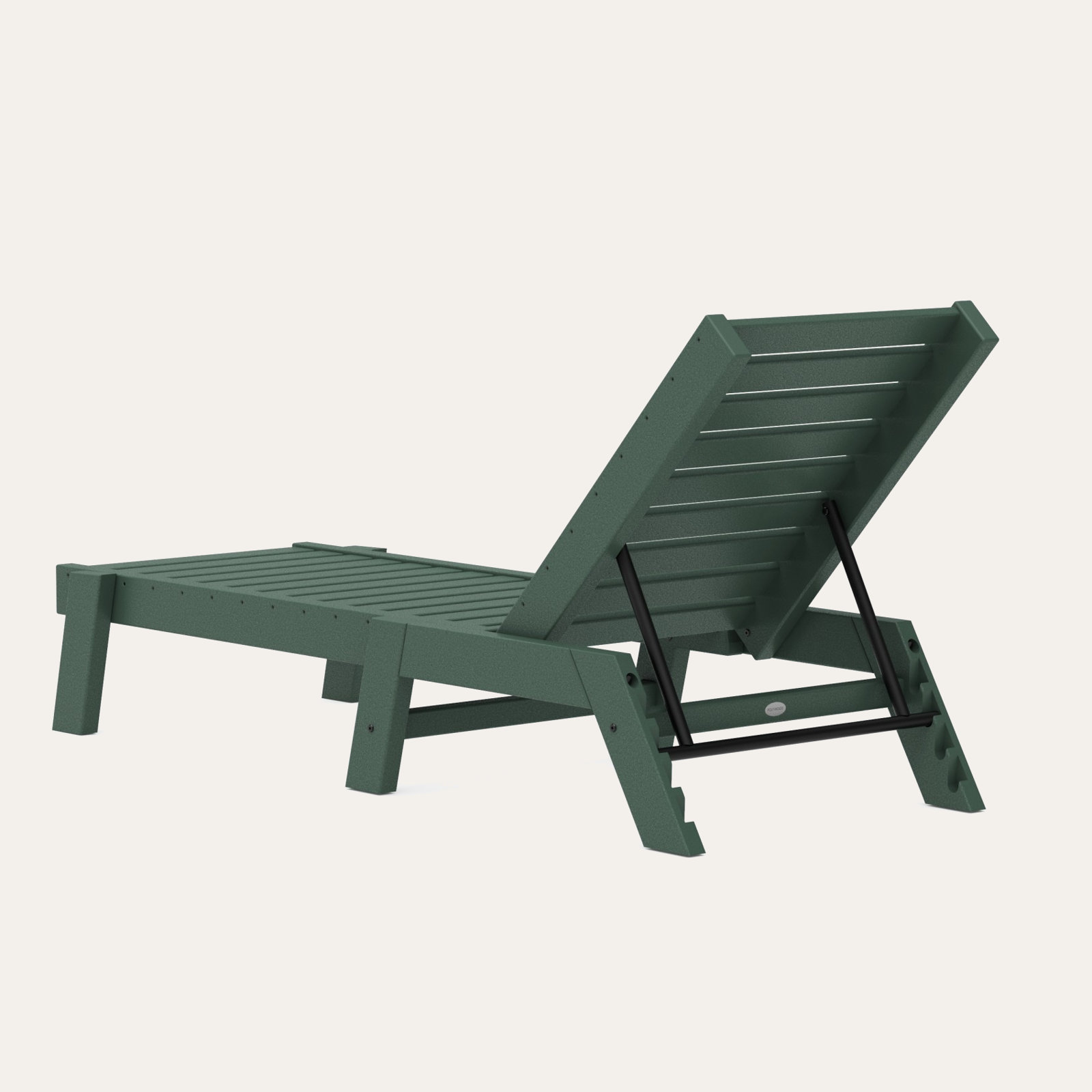 POLYWOOD® Captain 25" Patio Chaise Lounge, Hunter Green