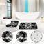 Ensemble de 3 tapis de salle de bain noir et blanc Mandala