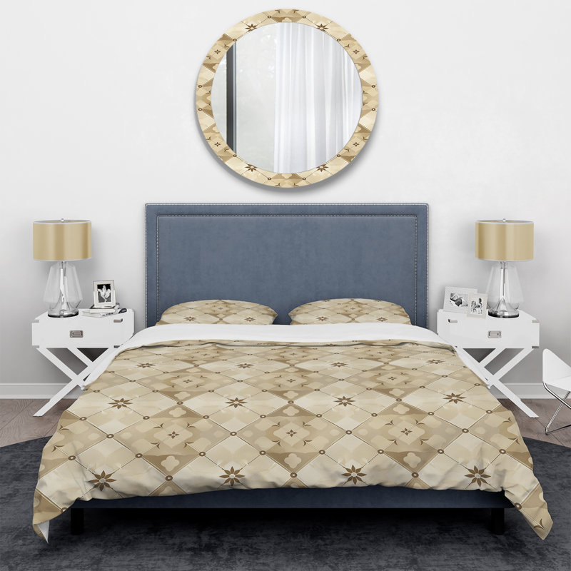 Ensemble de housse de couette transitionnelle beige et crème Argyle Harmony II