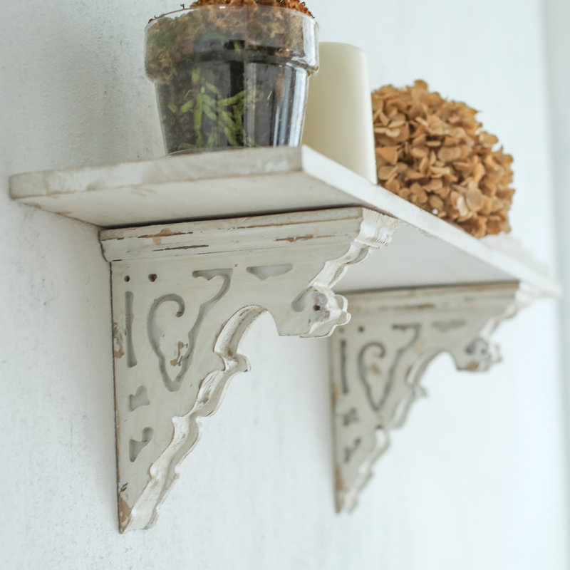 Vintage Shabby Wood Corbels Brackets For Shelf Farmhouse Wall Decor