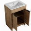 Commode de salle de bain verticale 24 po avec lavabo en céramique blanche et 2 portes d'armoire à fermeture en douceur