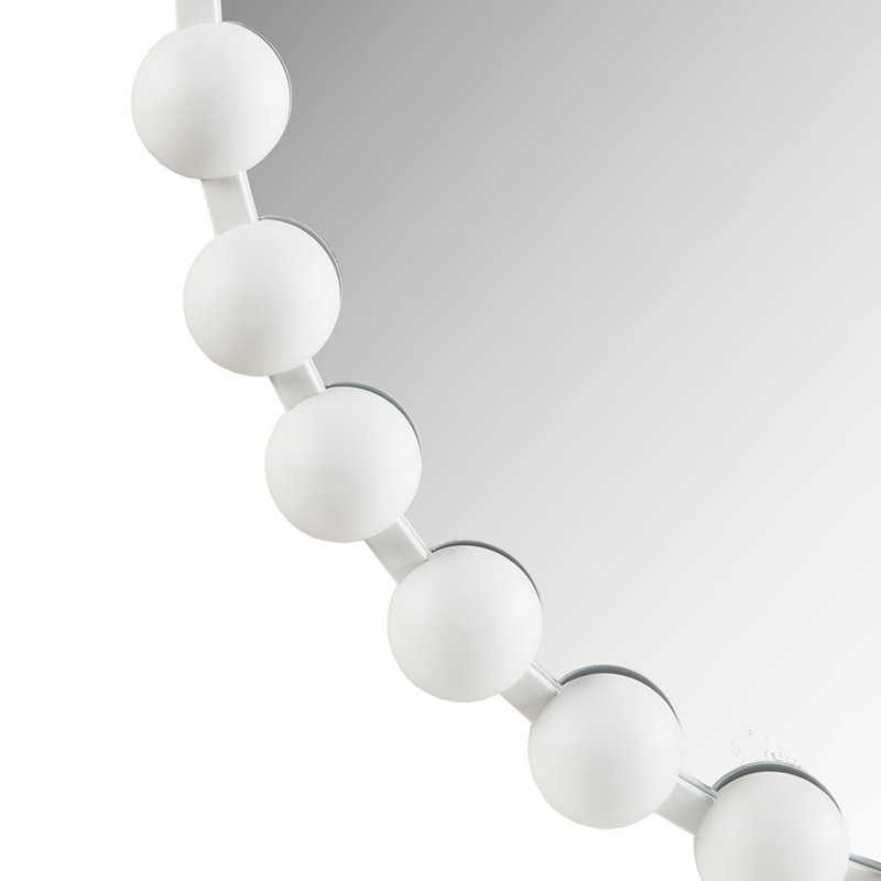 Miroir mural rond, 36 po x 36 po, Blanc