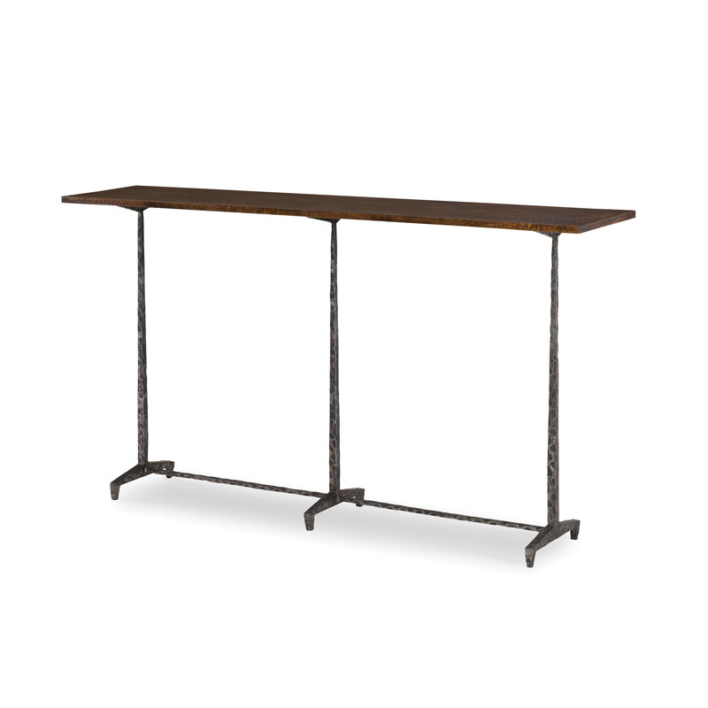 Realm 62'' Oak and Forged Iron Console Table