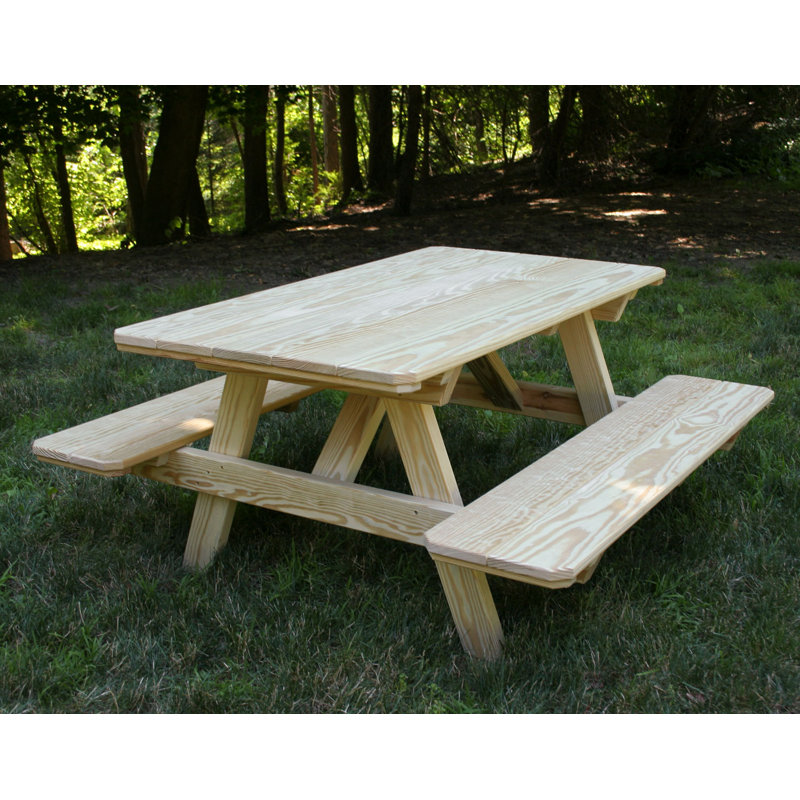 Square Pine Solid Wood Outdoor Picnic Table ,