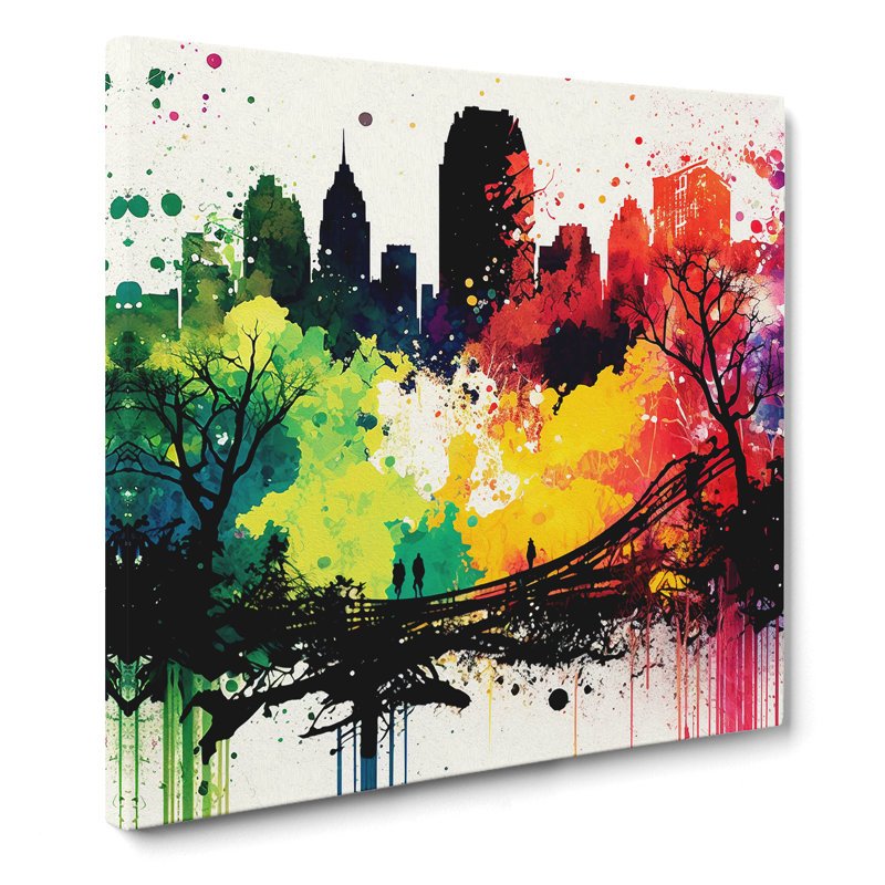 Central Park Splatter - No Frame Print, 35cm H x 35cm W x 3cm D