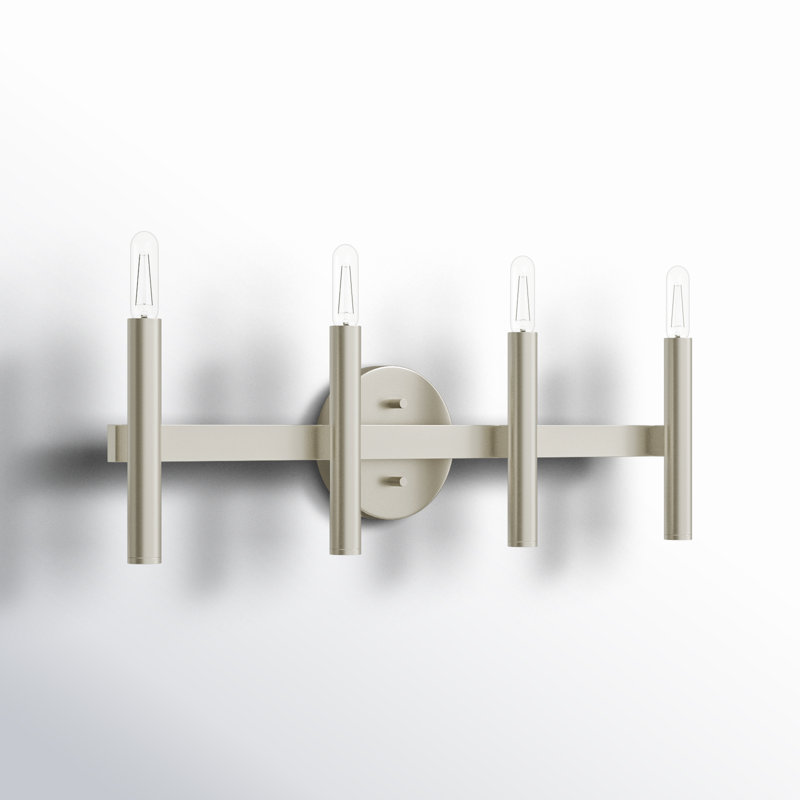 Nickel 4-Light Adjustable Dimmable Vanity Light Fixture