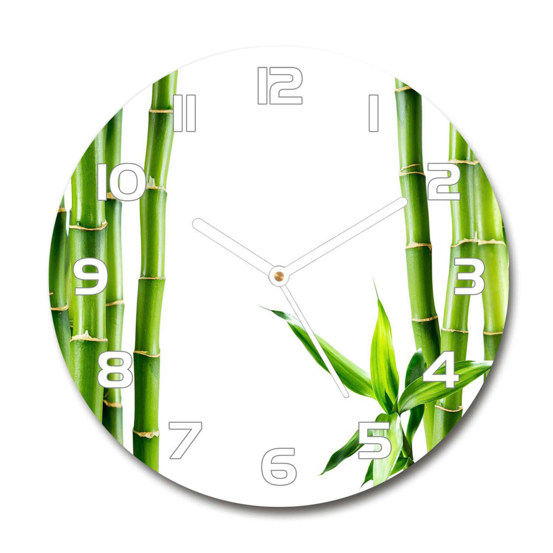 Analoge Wanduhr aus Glas Bamboo 30 cm Geräuschlos