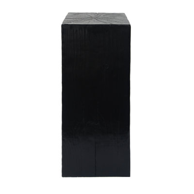 End Table With Wood-Like Finish, 33.13 Inches Black, Indoor Outdoor Placement, Mix And Match Style, Material For Stable Use Table, Wood-Look Distressed, Furniture, Modern Rustic Charm, Easy To