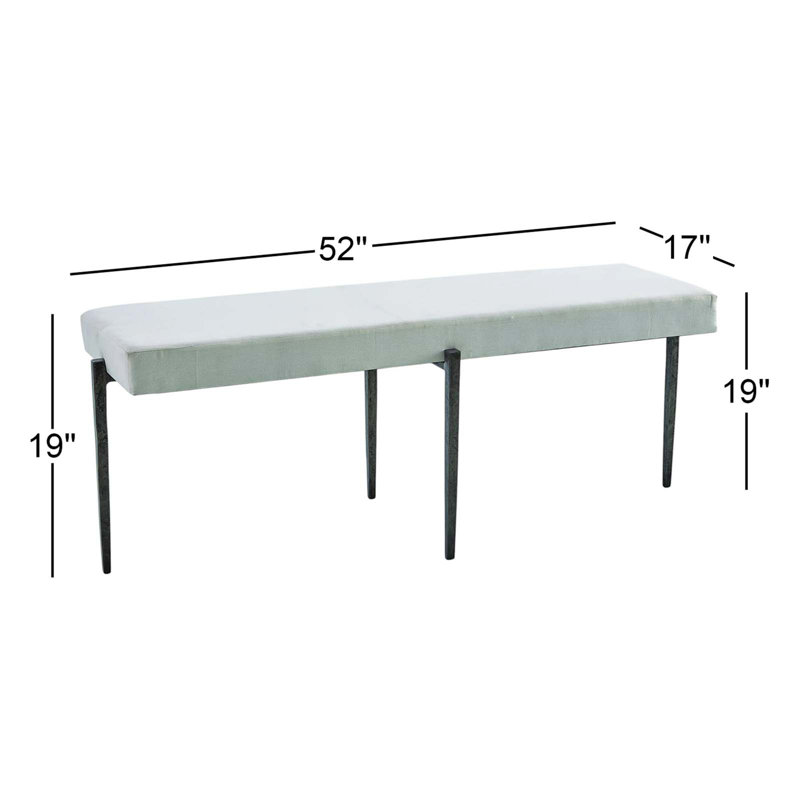 Laforge Bench-Natural Iron w/Muslin Cushion-Lg