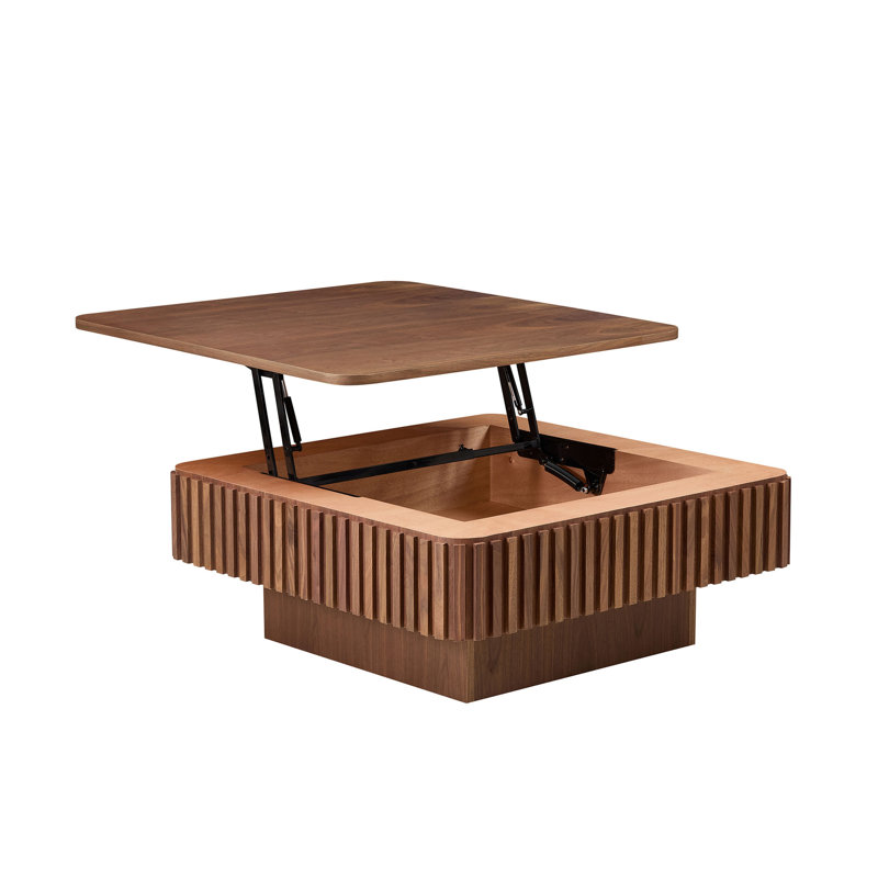Table basse carrée 35,43 pouces Handcraft Modern, Noyer