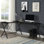 Dazenus Black Finish L-Shape Computer Desk With Spacious Work Surface And Sturdy Metal Frame For Compact Spaces