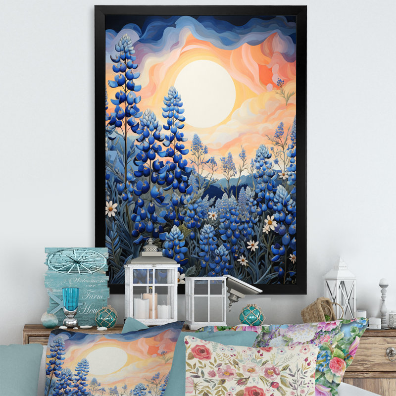 Bluebonnets Flower Blissful III - impression, Cadre photo noir, H 20 po x l 12 po x P 1 po