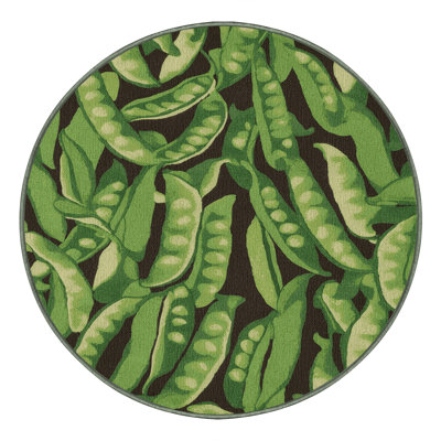Washable Snap Peas Vegetables Area Rug