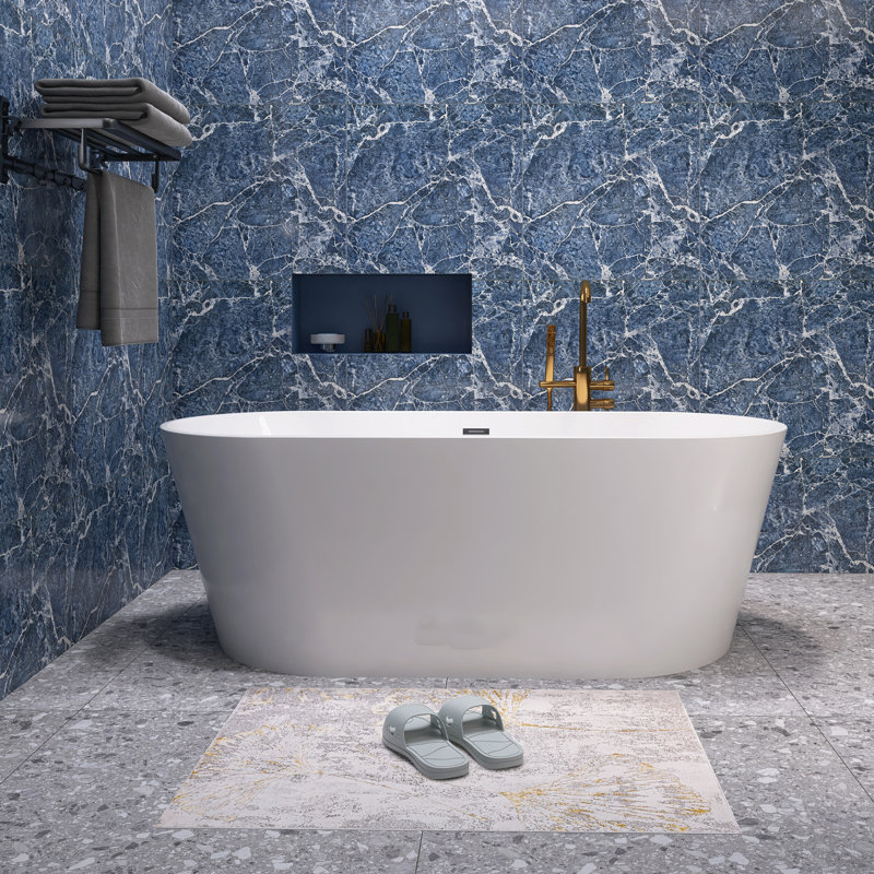 67'' x 31.5'' Soaking Plastic / Acrylic Bathtub, Gloss White