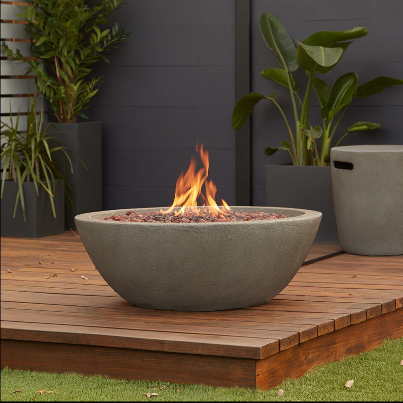 RIVERSIDE Propane Fire Bowl with Natural Gas Conversion Kit by Real Flame, Gray