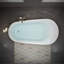 Baignoire autoportante en acrylique de 55 po, baignoire profonde élégante avec bonde escamotable et trop-plein intégré, baignoire autoportante contemporaine pour le spa de la salle de bain ou la maison, blanc brillant TH-26A04-55