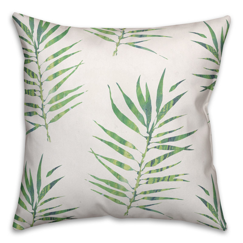  Palm Leaf Throw Pillow, 16" x 16", Pillow Cover