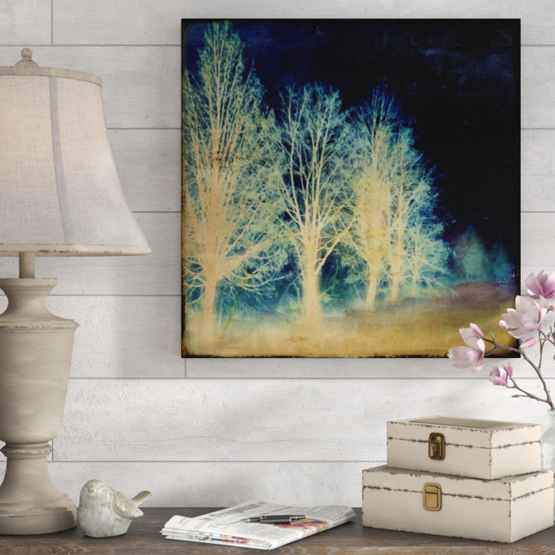 «Indigo Path II» par Mari Urasawa - impression, Couche de verre, H 24 po x l 24 po x P 1,5 po