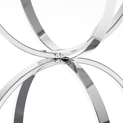 19.69 Inch Modern Glass Side Table with 2 Tiers, Ring-Shaped Frames, Metal Frame and Clear Tempered Glass, Round Coffee Table, Bedside Table for Living Room, Bedroom, and Office