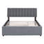 Lit plateforme tapissier avec lit gigogne simple TG et lumières DEL sereines, gris pour toison grand-1904902067