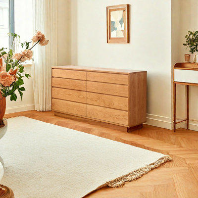 Modern Style Cherry Wood Entrance Cabinet Solid Wood Accent Chest