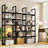 5-Tier Geometric Bookcase With Metal Frame, 71 Inch Tall Industrial Bookshelf For Living Room, Office, And Bedroom Storage