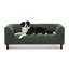 Modern Olive Green Pet Sofa with Backrest and Armrests - Elevated Dog Couch for Small to Medium Dogs, Stylish Indoor Furniture