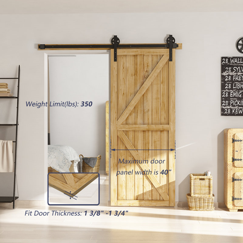 Ensemble de quincaillerie pour porte de grange simple en forme de J, 60 po