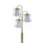 Lampe sur pied de 63 po de hauteur en métal avec finition en laiton, conception de lustre en cristal