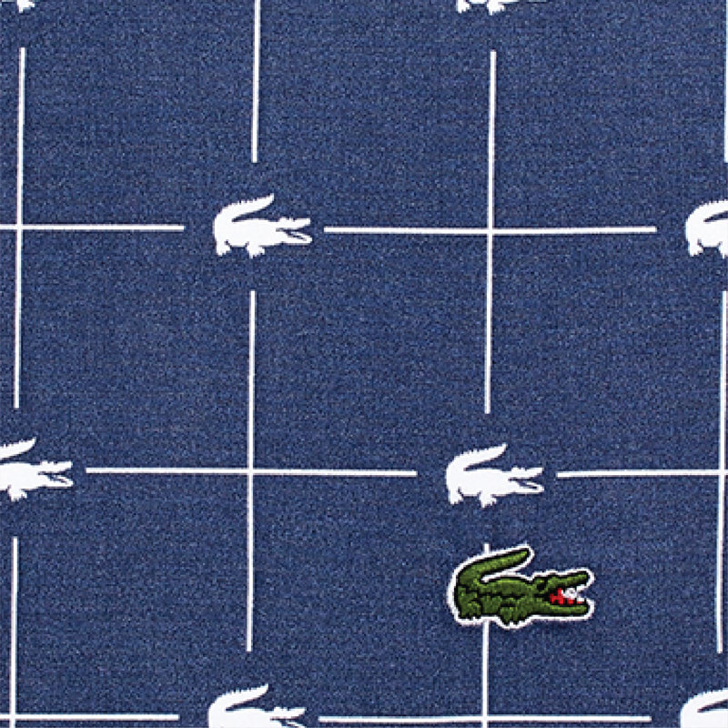 Lacoste Slice Geometric 100% Cotton Percale Sheet Set, Blue, Queen Sheet Set with 2 Pillowcases