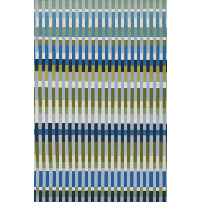 Icon Blue Striped Outdoor Rug