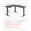 Bureau en L en forme de L, bureau de jeu de coin électrique à hauteur réglable avec crochets et roulettes doubles, table d'ordinateur en L robuste en acier au carbone avec multiprise pour bureau personnel, facile à assembler, noir