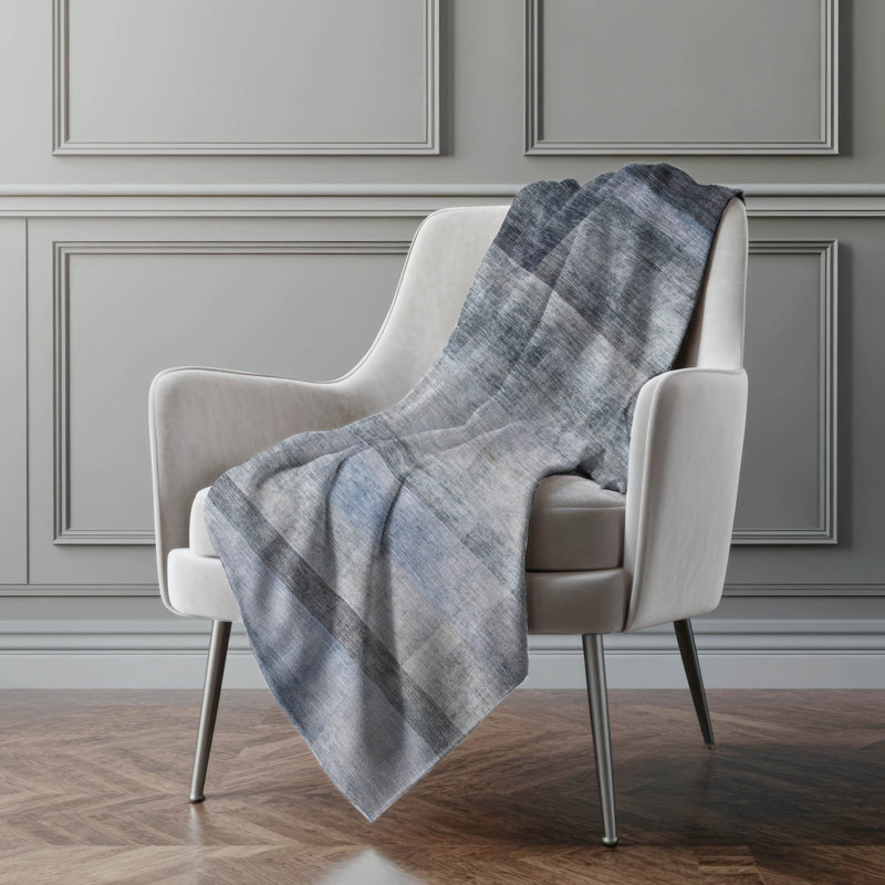 Jeté en sherpa Addison, Bleu marine ombré
