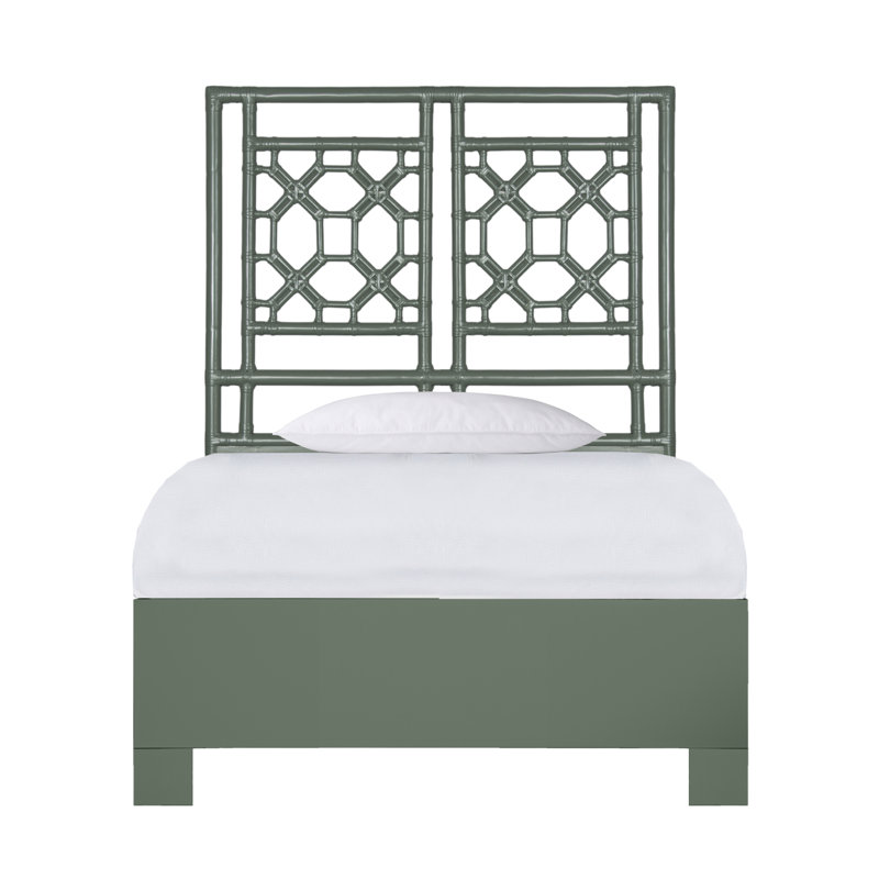 Lattice Back Platform Bed, Twin XL, Evergreen