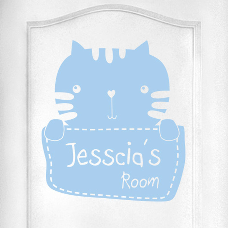 Animals Wall Decal, Light Blue