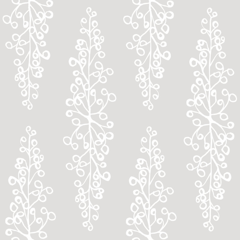 Rouleau de papier peint L 33 pi x l 20,5 po Grapevine, Gris clair