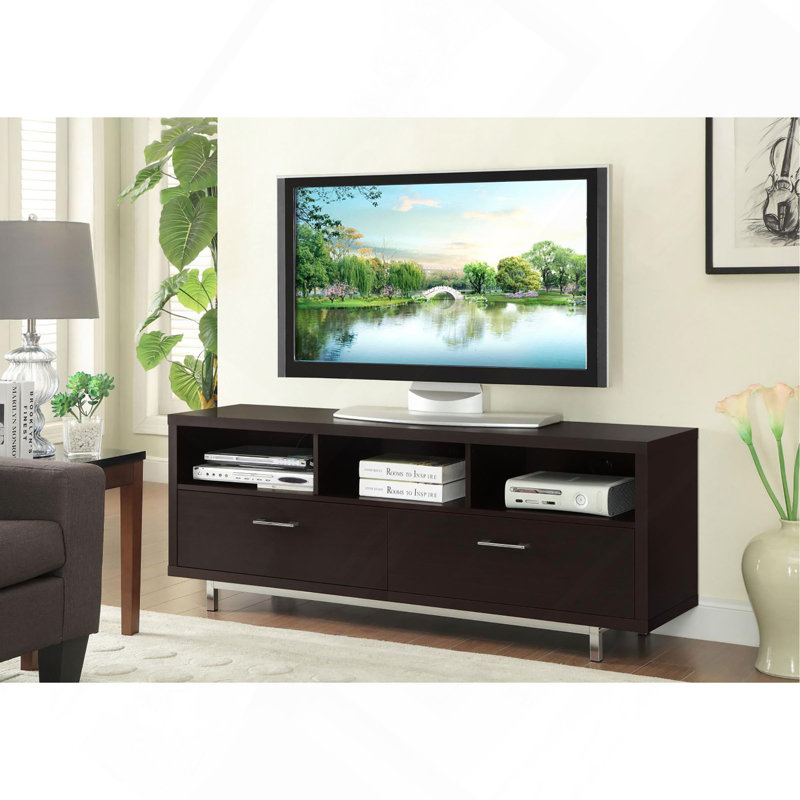 Meuble télé avec rangement 60 po Cappuccino, Cappuccino