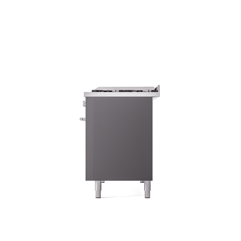 ILVE Professional Plus II 48 in Dual Fuel Range 8 Burner, Griddle, Graphite Matte, Liquid Propane