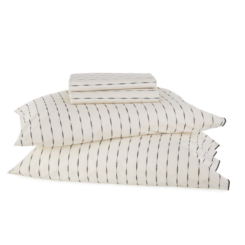 Novogratz by Utica 140 Thread Count Striped 100% Cotton Sheet Set, Full Case Pack + 1 Fitted Sheet + 2 Pillowcases