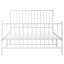 Metal Bed Frame with Headboard and Footboard White-1949012229