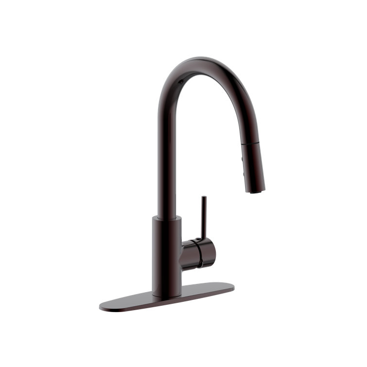 Dual Spray Push Button Mode Kitchen Faucet with Pull Down Sprayer Head